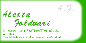 aletta foldvari business card